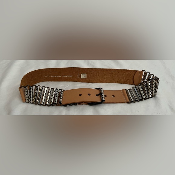 FRENCH ~ CUIR VERITABLE (GENUINE LEATHER) BELT - Picture 4 of 7